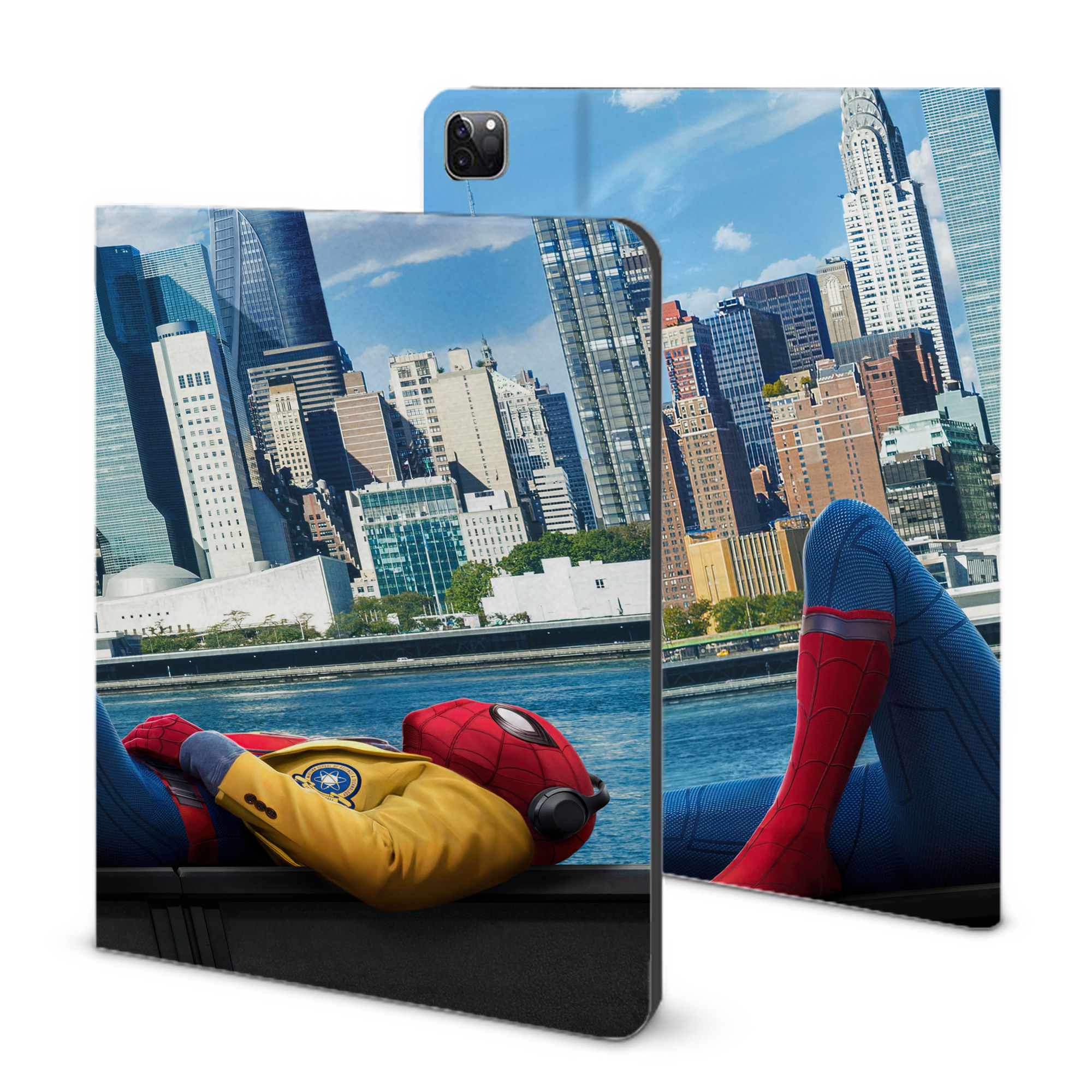 （画像用） Spider Man スパイダーマン IPad ケース ブック型 PUレザー TPU 耐衝撃 軽量 薄型 ペン収納なし 全面保護 IPad 各モデル対応
